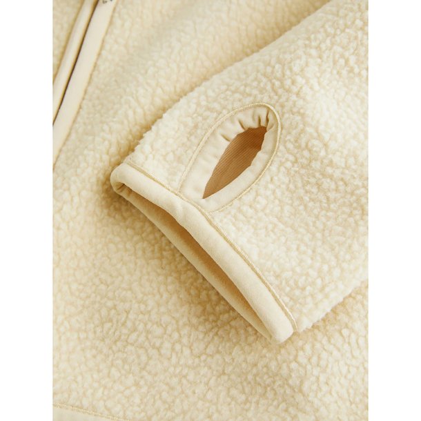 W Pile Zip Jacket White